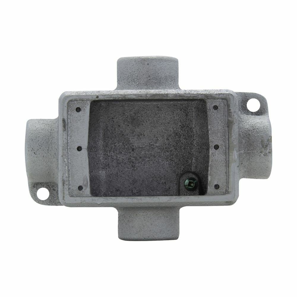 FDX3 Condulet Type FDX 4-Entry Cross Deep Conduit Device Box With Mounting Lug and Ground Screw, Feraloy Iron Alloy, 1 Gang, 4-3/4 in W x 2-11/16 in D x 6-9/32 in H