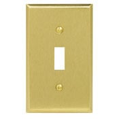 81001 Standard Size Traditional Combination Wall Plate, 1 Gangs, 2-3/4 in W x 4-1/2 in H, Brass