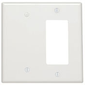 80608-I Decora Blank Midway Size Combination Wall Plate, 2 Gangs, 4.94 in W x 4.875 in H, Thermoset, Ivory