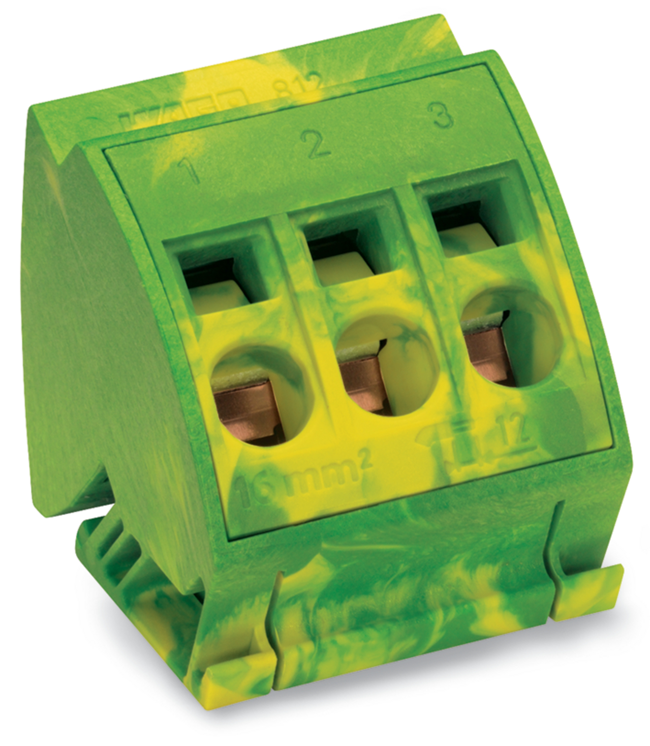 812-110 812 Ground Busbar Terminal Block, 14 to 6 AWG Wire, 3 Poles