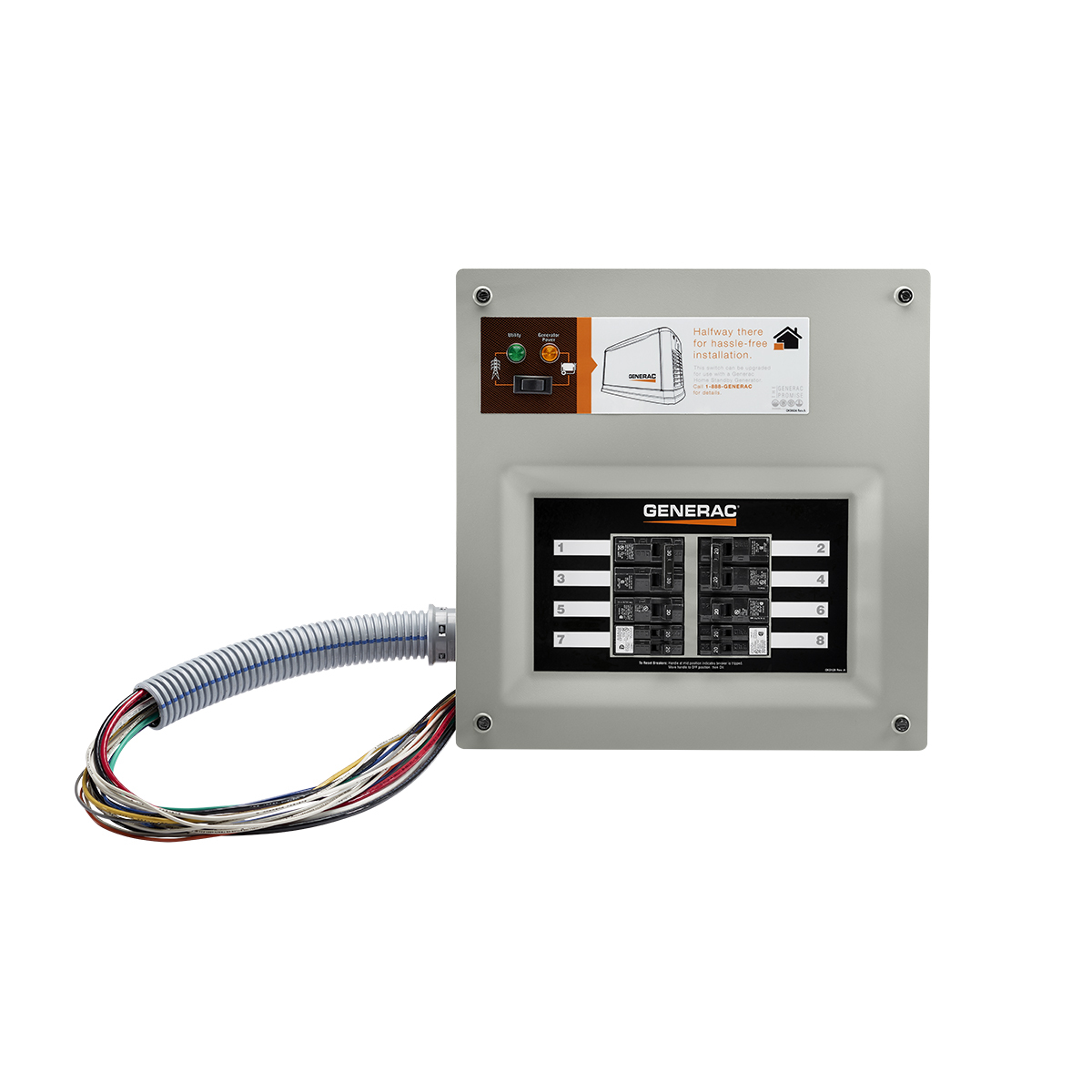 9854 50 Amp Indoor Transfer Switch Kit for 10-16 circ, Stand-alone, Upgradeable