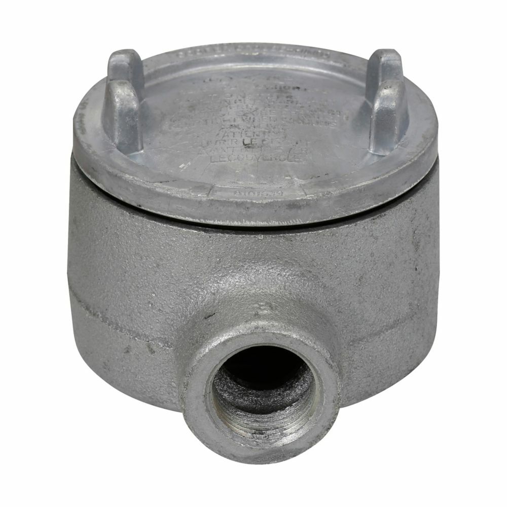 GUAB47 Condulet Type CB Dust-Ignitionproof Explosionproof Raintight Conduit Outlet Box With Cover, 1-1/4 in, 3-5/8 in Cover Opening, 27.5 cu-in Capacity, Aluminum Acrylic Painted/Electro-Galvanized