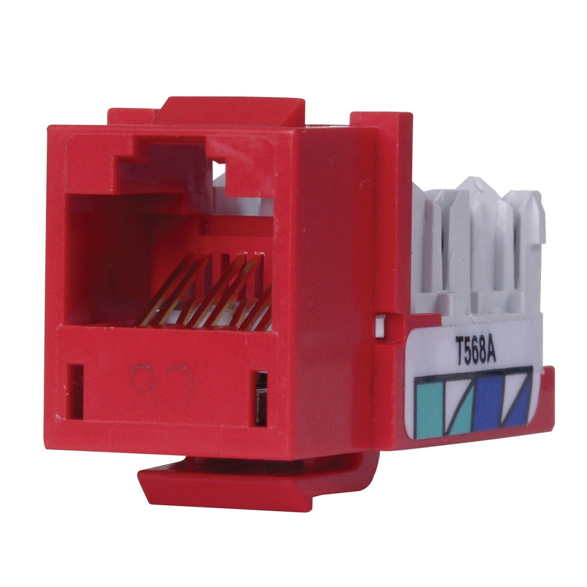 HXJ6R24 8-Position Standard Universal Xcelerator A/B Modular Jack, Cat 6 Module, Thermoplastic, Red