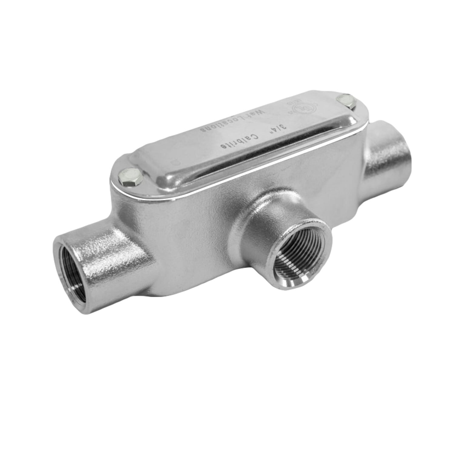 S60500TE00 Type T Conduit Body, 1/2 in Hub, 8, 5 cu-in, 316 Stainless Steel, Silver Polished