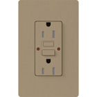 Tamper resistant, Self-testing GFCI  receptacle, 15A in mocha stone