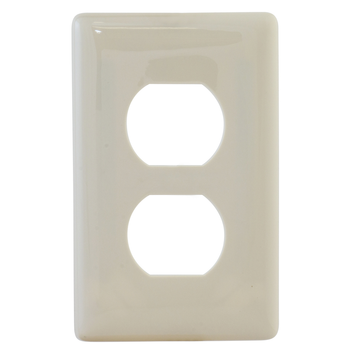 NPS8LA Standard Screwless Receptacle Wall Plate, 1 Gangs, 3 in W x 4-3/4 in H, Polycarbonate, Light Almond