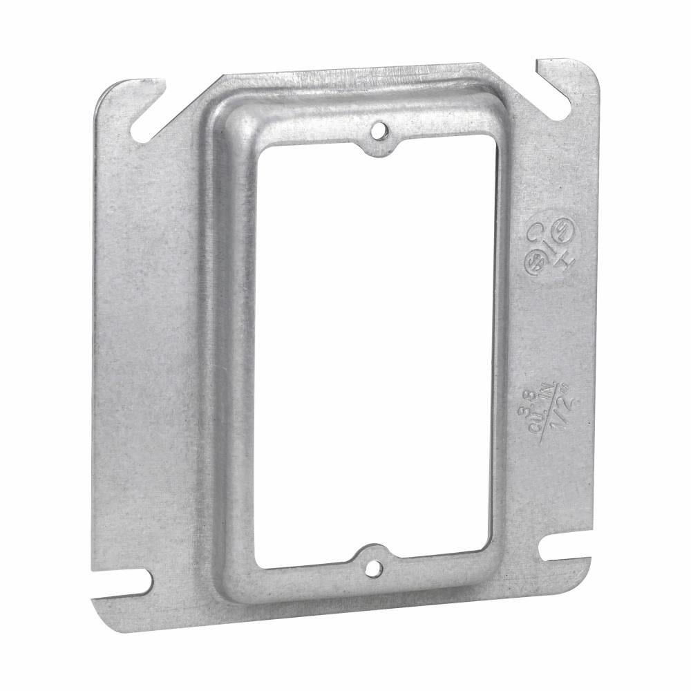 TP486 Eaton Crouse-Hinds series Square Mud Ring, 4", Steel, 3/4" raised, 5.5 cubic inch capacity
