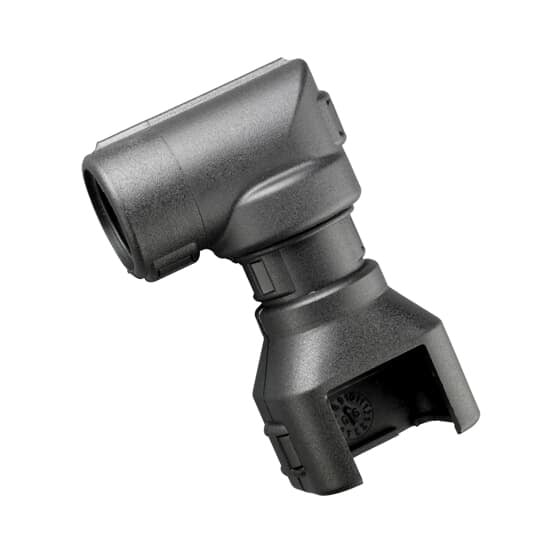 CI08-90-AT2LP Harnessflex 2-Way Automotive Connector Hinged Swivel Conduit Elbow With 360 deg Swivel, NC08 x NW7.5 Trade, 90 deg, Nylon/Polyamide