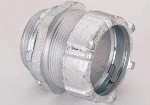 3004 Bridgeport Compression Connector, 1-1/2 in Trade, For Use With IMC/Rigid Conduit, Malleable Iron, Zinc Plated