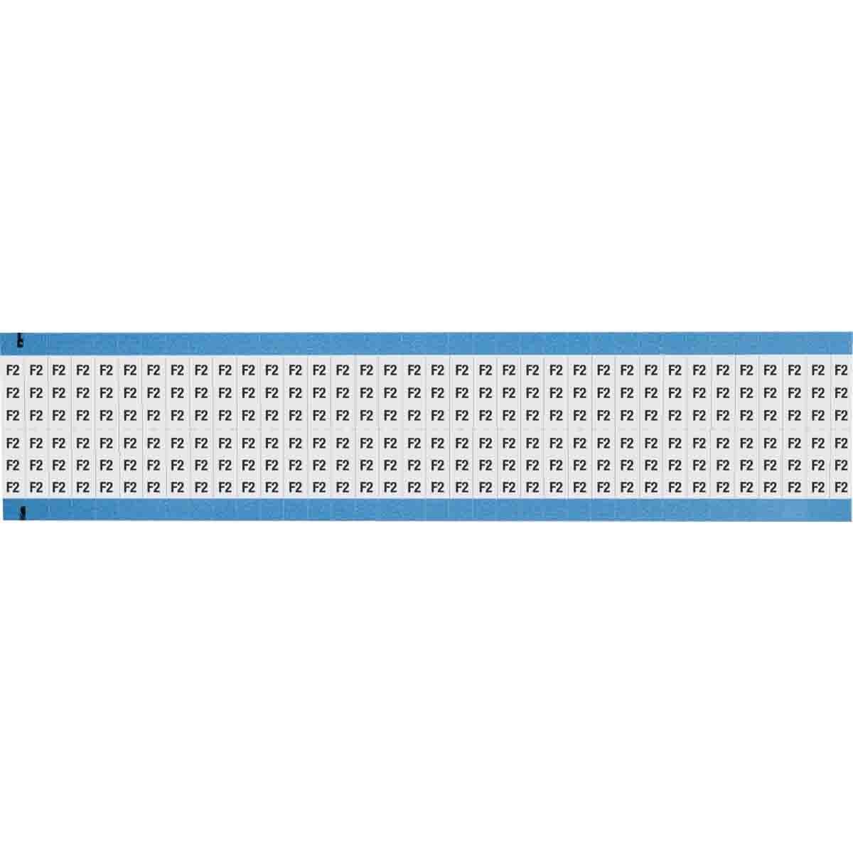 WM-F2-SC-PK WM Series Die-Cut Pre-Printed Solid Letter/Number Wire Marker Card, 3/4 in L x 1/4 in W, Black on White, B-500 Repositionable Vinyl Coated Fabric, 72 Markers per Card