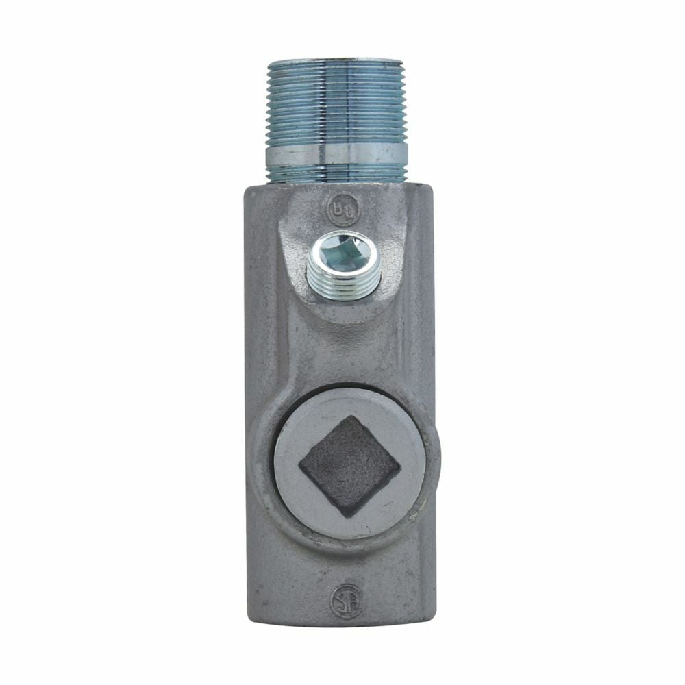 EYS106 Conduit Sealing Fitting, 4 in MNPT x 4 in FNPT, For Use With Conduit System, Ductile Iron/Feraloy Iron Alloy, Aluminum Acrylic Painted/Electro-Galvanized
