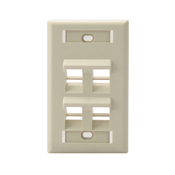42081-4IS QuickPort Angled Wallplate With ID Window, 1 Gang, 2-3/4 in W, Plastic, Surface Mount