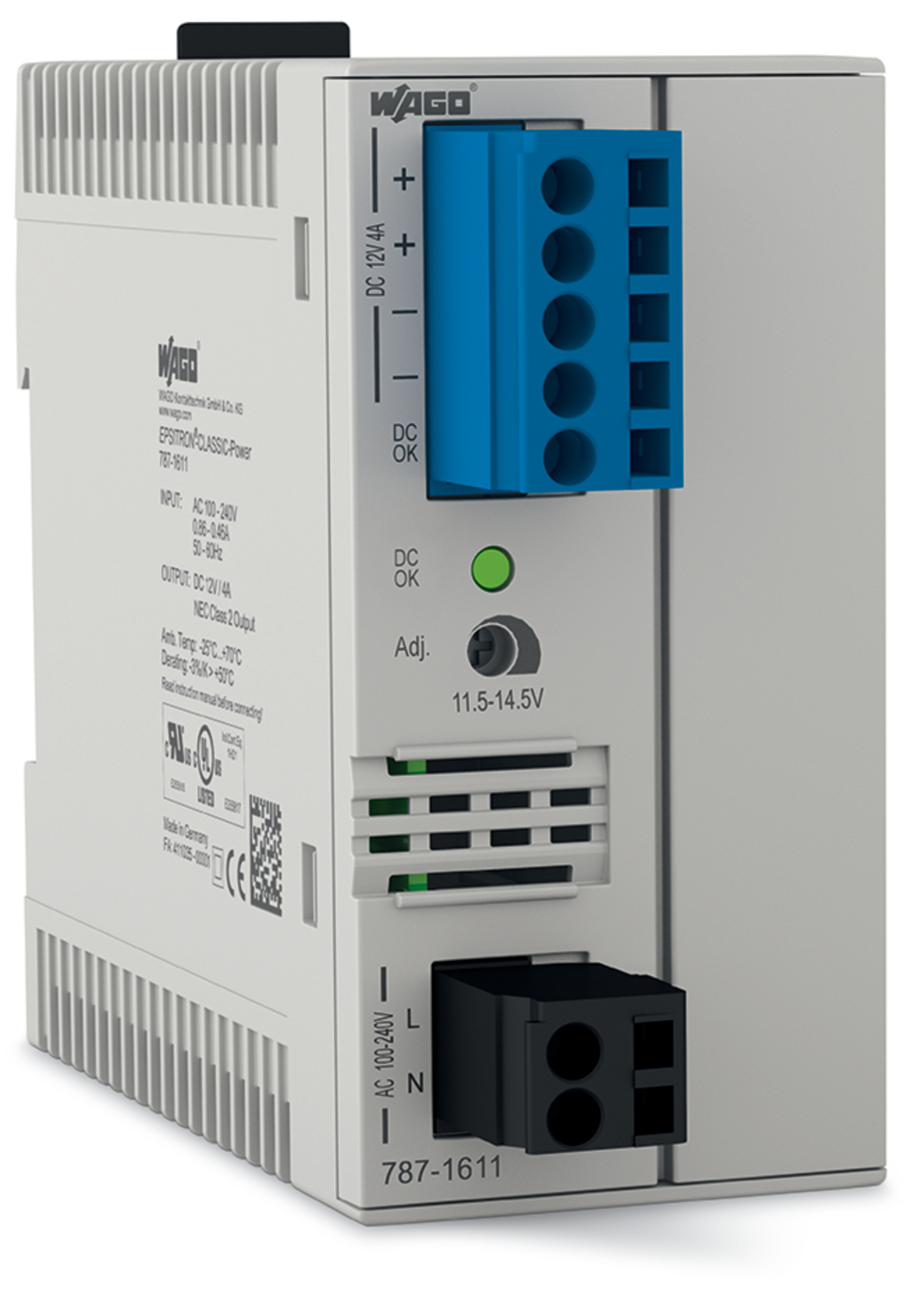 787-1611 787 Switched Mode Power Supply, 12 V DC, 4 A