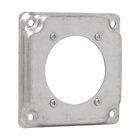 Eaton Crouse-Hinds series Square Surface Cover, 4", Raised surface, Steel, For one 30-60 amp receptacle (4-wire) 2-7/16" diameter, 5.5 cubic inch capacity