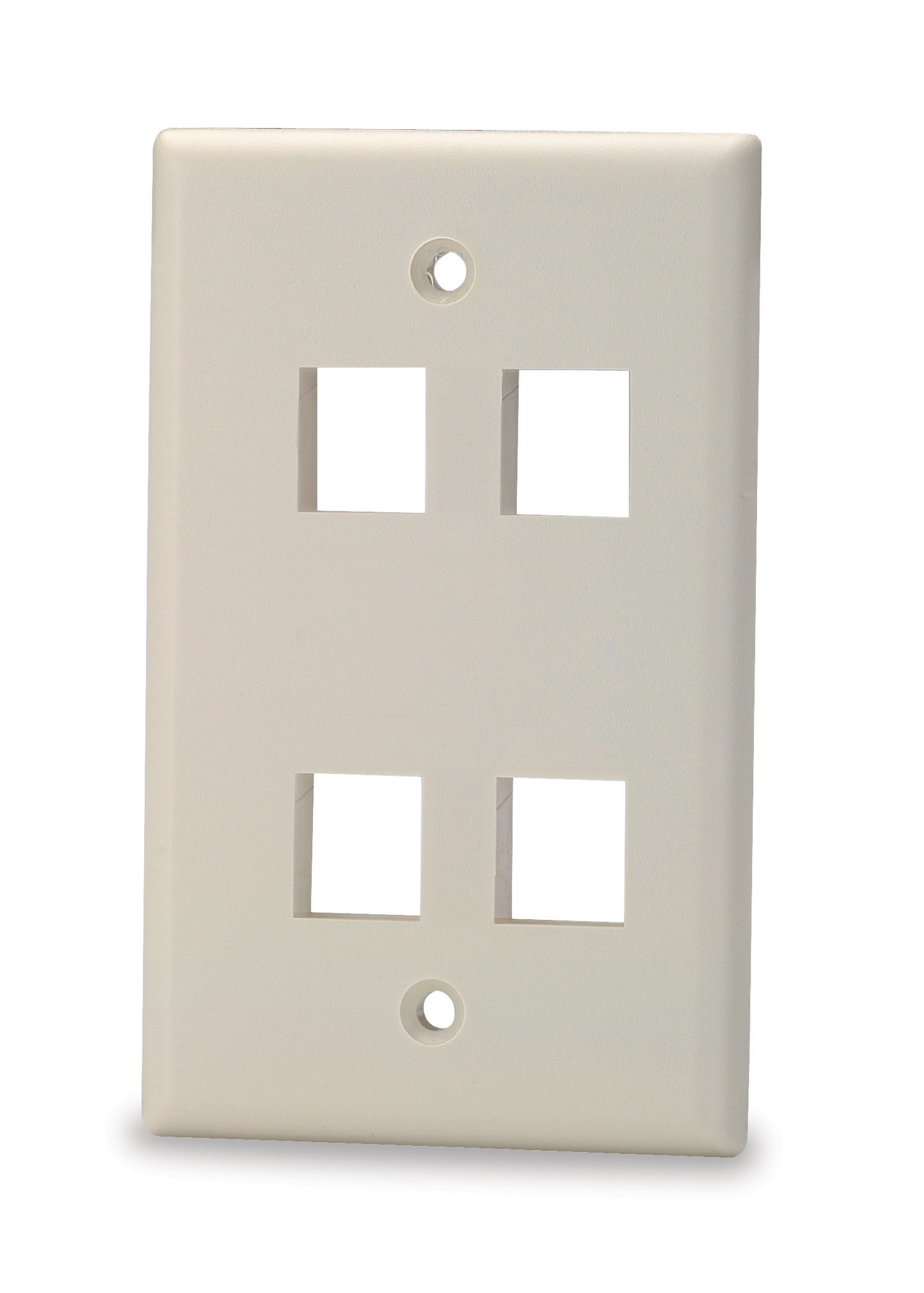 SKF-4 Keystone Faceplate, 1 Gangs, 4 Ports, Fastened Mount, Thermoplastic