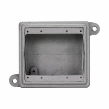 FD062 Condulet Deep Blank Device Box With Mounting Lug And Ground Screw, 2 Gangs, Feraloy Iron Alloy, Aluminum Acrylic Painted/Electro-Galvanized