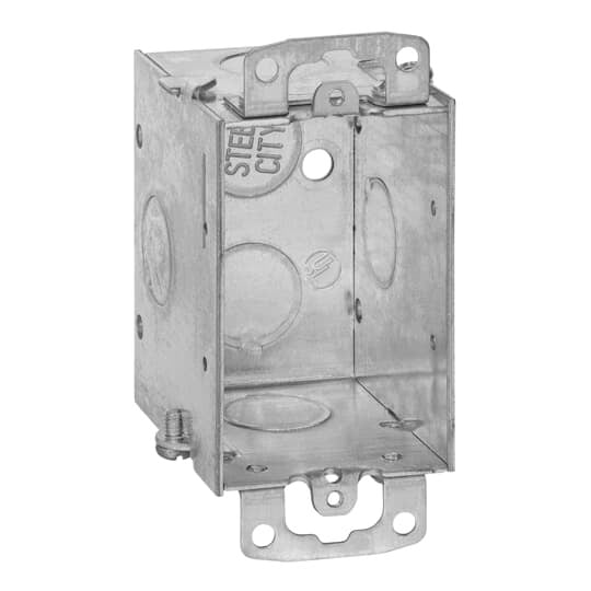 CDOW-25 Steel City Gangable Welded Style Switch Box, Steel, 12.5 cu-in Capacity, 1 Gang, 1 Outlet, 4 Knockouts, 2 in W x 2-1/2 in D x 3 in H