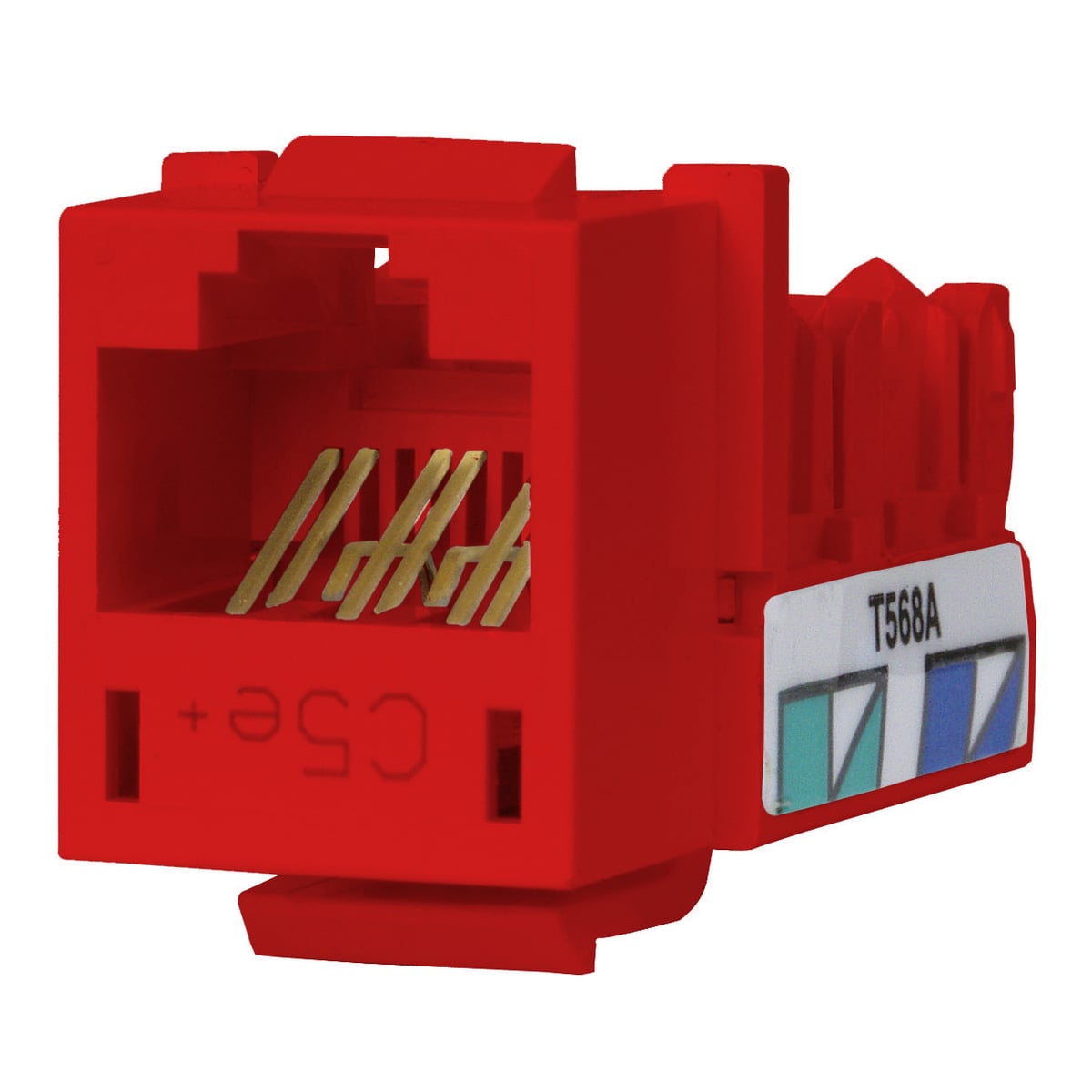 HXJ5ER Standard Universal A/B Keystone Jack, Cat 5e Module, Red