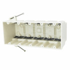 5-Gang Switch and Outlet Box; Thermoset Fiberglass Reinforced Polyester, Beige/Tan