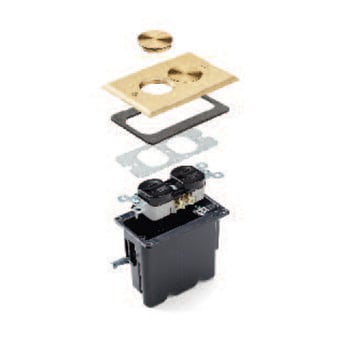 WOOD FLOOR BOX BRUSHED BRASS COVER