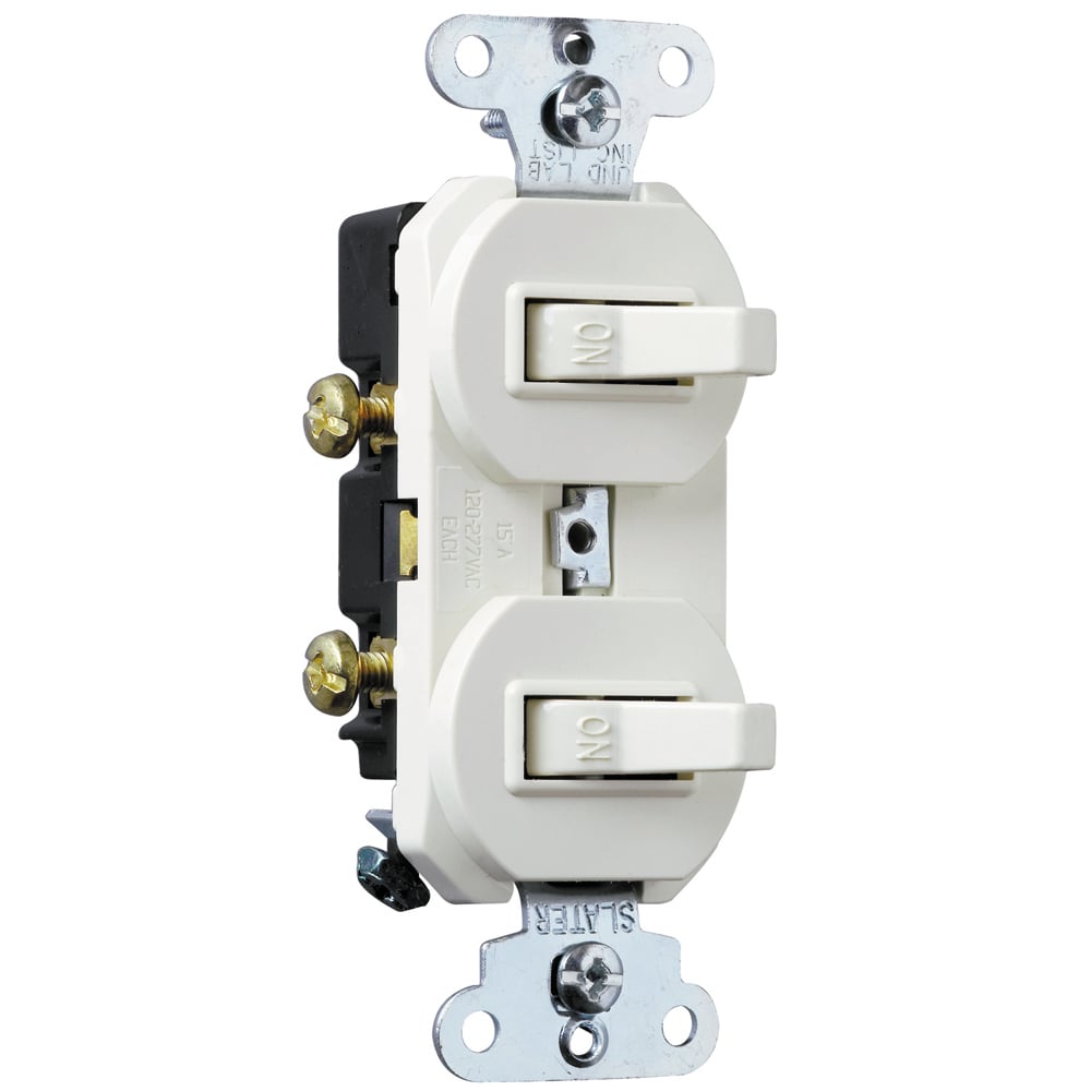 690-W 3-Wire Non-Grounding Duplex Combination Switch, 15 A, 120/277 V AC, 2 Poles