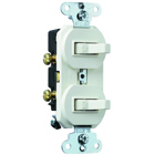 Single Pole, Double Switch, 15 amps, 120/277 volts, White.