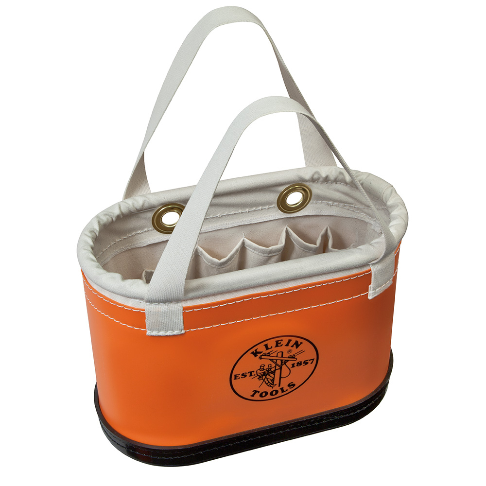5144BHHB Hard Body Oval Bucket, 10 in H x 7 in W x 11 in D, 14 Pockets, Polyethylene