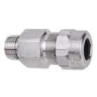 Star Teck aluminum jacketed cable fitting. Hub size of 2 inches. Range over jacket from 2.100 - 2.375 inches.