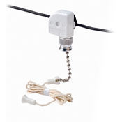 10041-500 Compact Single Circuit Pull Chain Switch With (2) 6 in Black Leads, 125/250 V AC, 3 A, 6 A