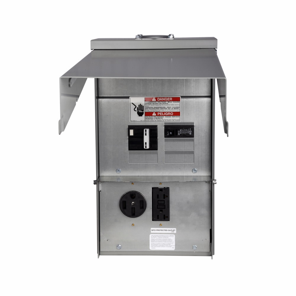 CHU1G7N7NS 4-Circuit Power Outlet Panel, 125/250 VAC, 20/50 A, Surface Mount