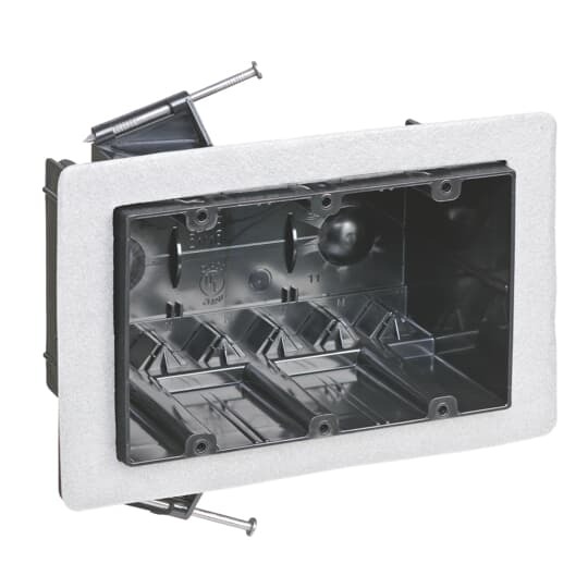 FN-354-VR-3 Carlon Vaportight Ceiling Box, Polycarbonate, 54 cu-in, 3 Gangs, 3-1/2 in L x 5-5/8 in W x 3-1/4 in D