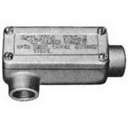 ERLR50 Unilets LR-Style Dust-Ignitionproof Explosionproof Conduit Outlet Box With Cover, 1/2 in, Triple Coated