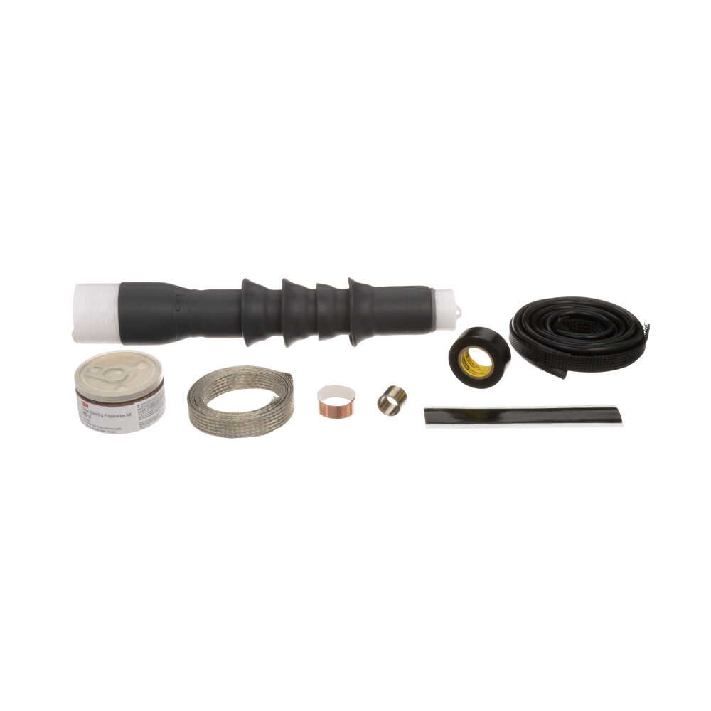 7000132792 QT-III 7600-S-3RJS Cold Shrink Termination Kit, 3 Pieces, For Use With Three Core Tape Shield, UniShield and Wire Shield Power Cable, Silicone Rubber, Black