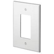 88601 Decora Oversized Wall Plate, 1 Gangs, 3.5 in W x 5.25 in H, Thermoset, White