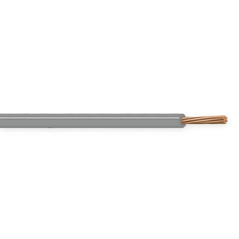 XHHW Cable, 6 AWG, Gray, 7 Stranded, Copper Conductor, 5000 Foot Reel