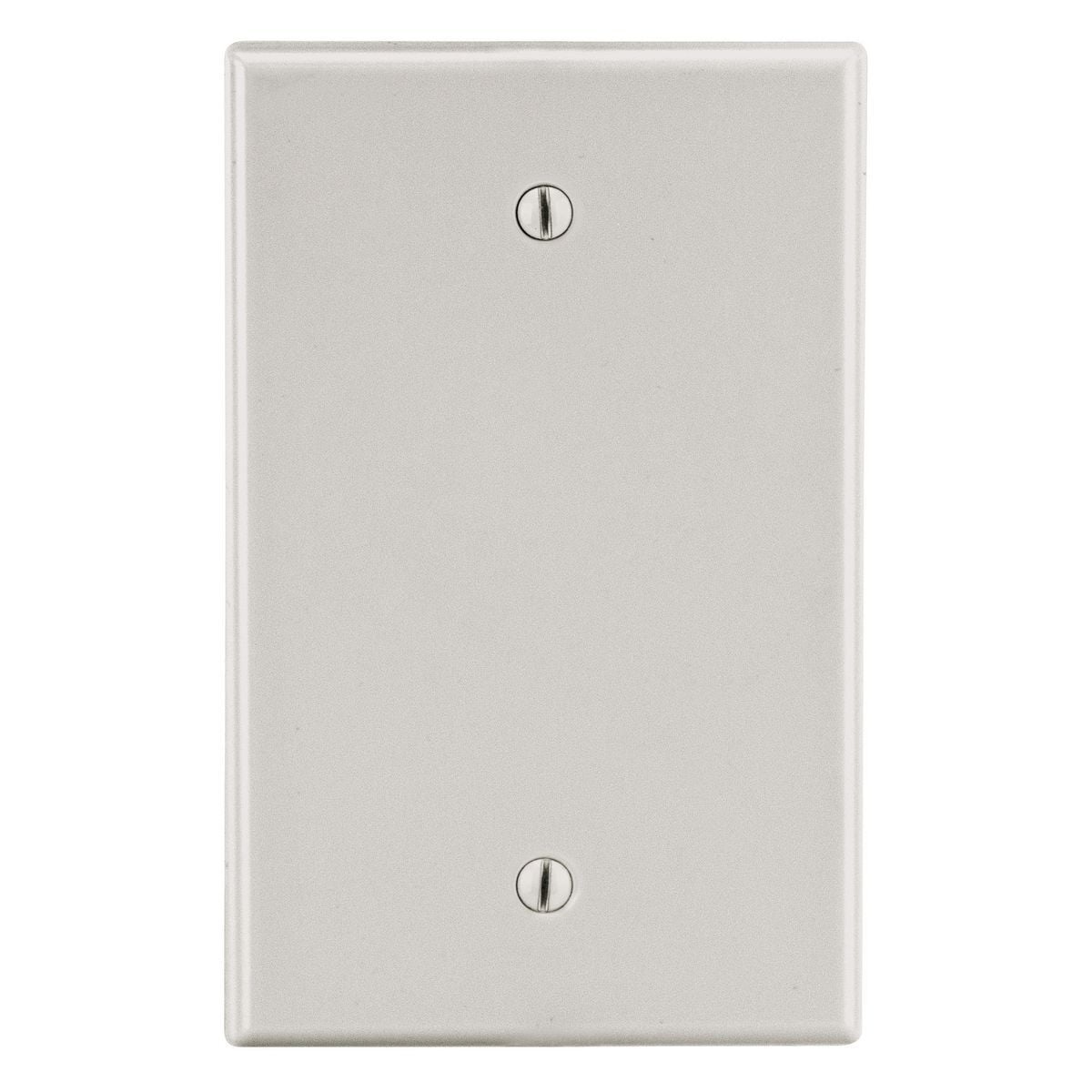 PJ13LA Mid-Size Non-Metallic Blank Wall Plate with Pre-Inserted Captive Screw, 1 Gangs, 3.15 in W x 4.94 in H, Polycarbonate Thermoplastic, Light Almond