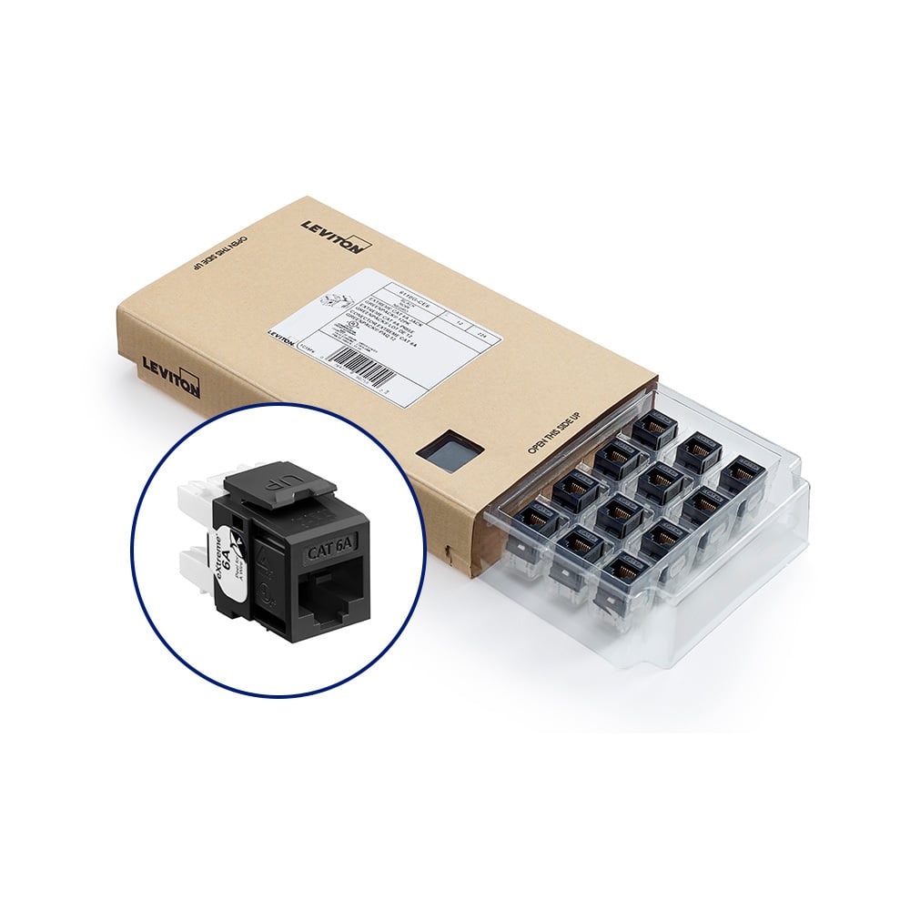 6110G-CE6 eXtreme QuickPort GreenPack Channel Rated UTP Jack, Cat 6a Module, Flush Mount, Plastic, Black