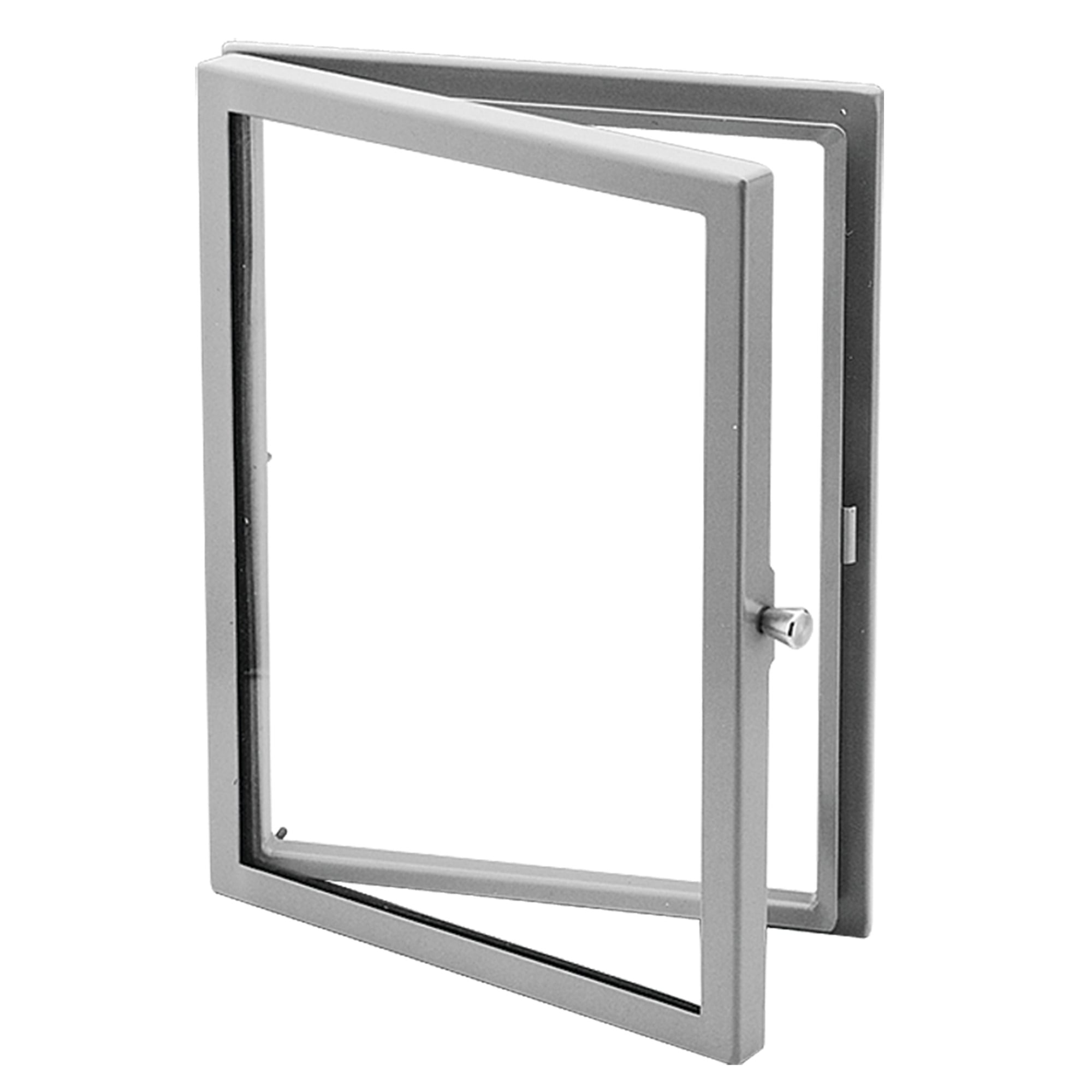 APWK3024H A80W Hinged Window Kit, 28.28 in H x 22.28 in W, 28.44 in H x 22.44 W Cut Out, 30 in H x 24 in W x 1.49 in D, Steel, Medium Gray, Polyester Powder Painted
