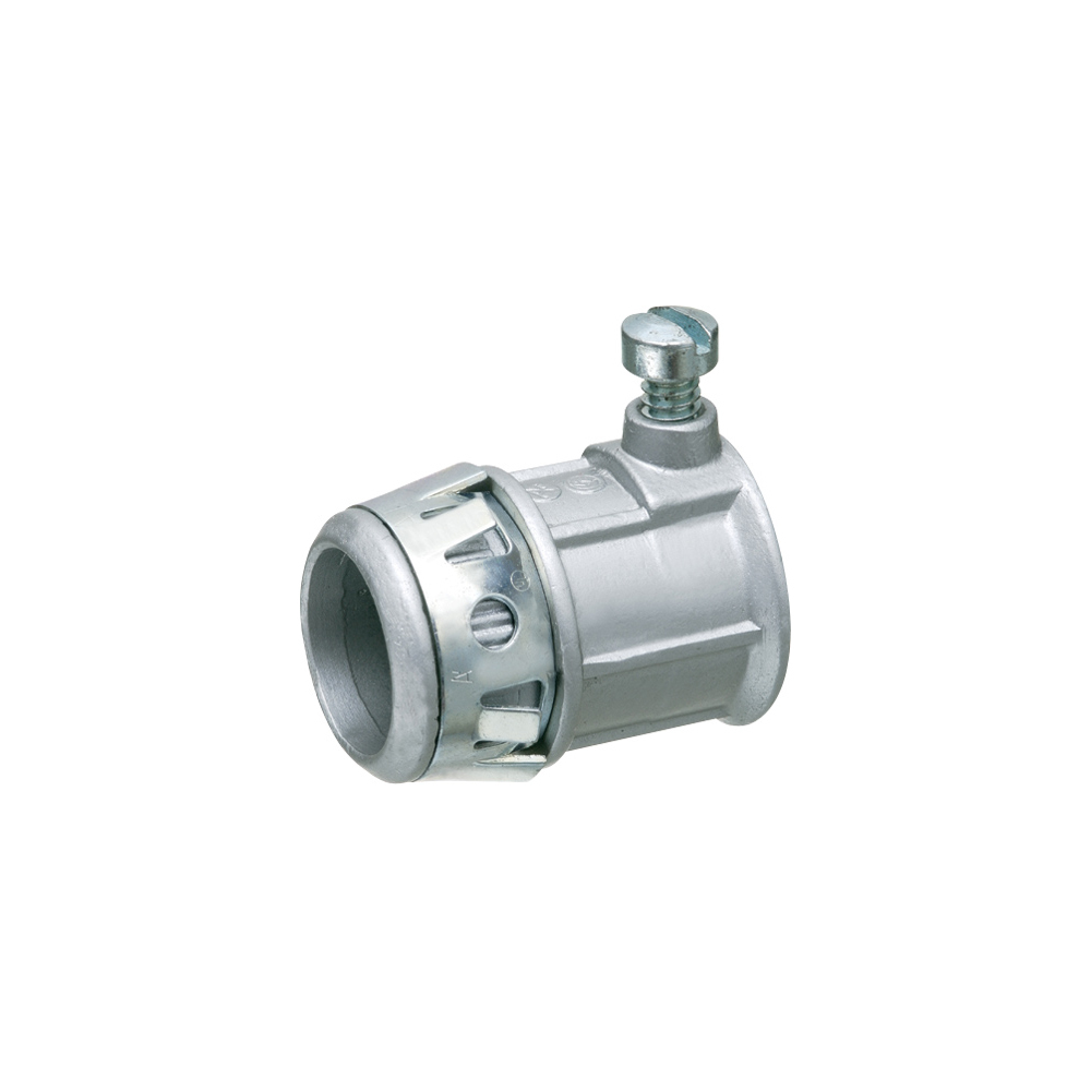 800AST Snap-Tite Compression Set Screw Connector With Insulated Throat, 1/2 in Trade, For Use With Aluminum/Steel EMT Conduit, Die Cast Zinc