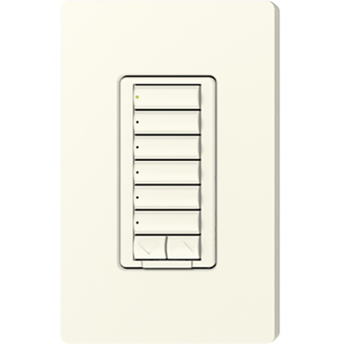 RRD-W6BRL-BI seeTouch LED+ Wall Keypad for RA3 Systems, 6-Button with Raise/Lower, Neutral Required, 120V, Biscuit