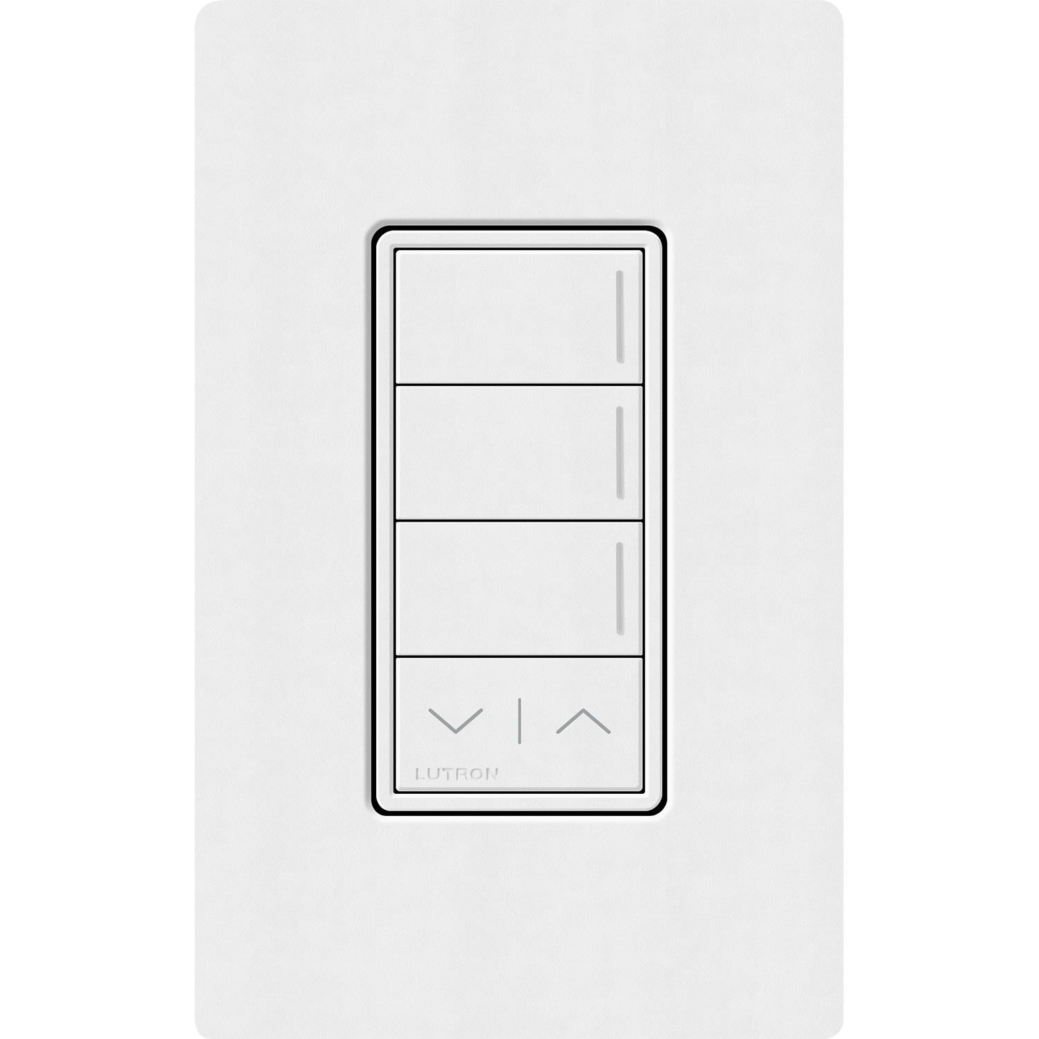 RRST-W3RL-SW Sunnata RF 3-Button Raise/Lower Wall Keypad for RA3 Systems, Neutral Required, 120-277V, Snow