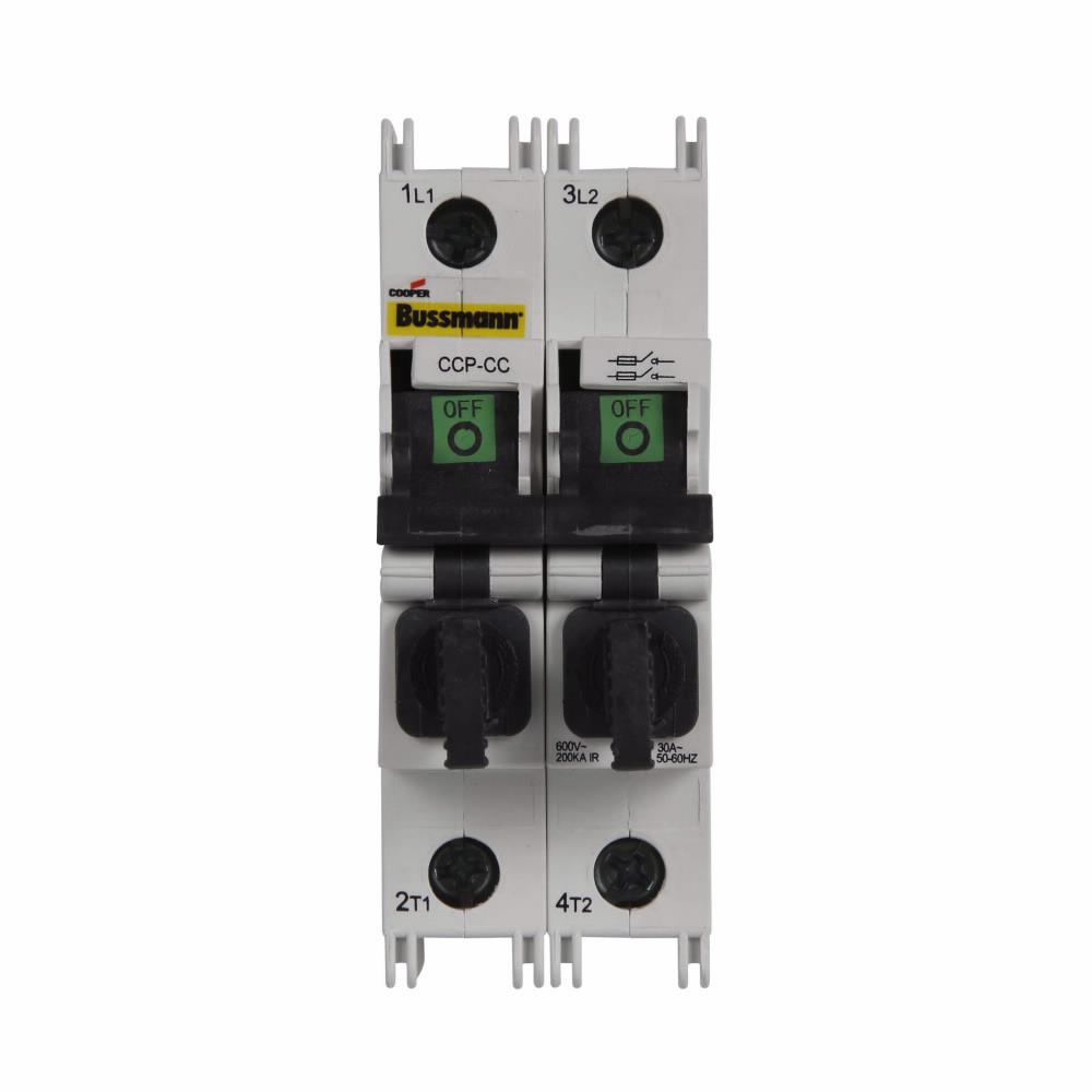 CCP-2-30M CUBEFuse Fusible Disconnect Compact Circuit Protector, 240 to 600 VAC/125 VDC, 30 A, 2 Poles, Midget Fuse, 18 to 6 AWG Wire