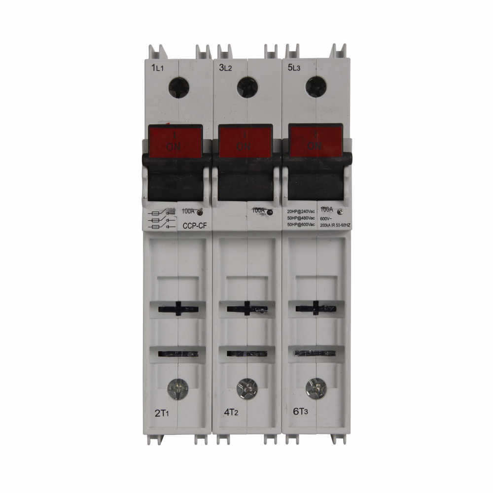 CCP-3-100CF Compact Circuit Protector, 600 VAC/125 VDC, 100 A, 3 Poles, CUBEFuse Class J Fuse, 10 to 8 AWG Wire