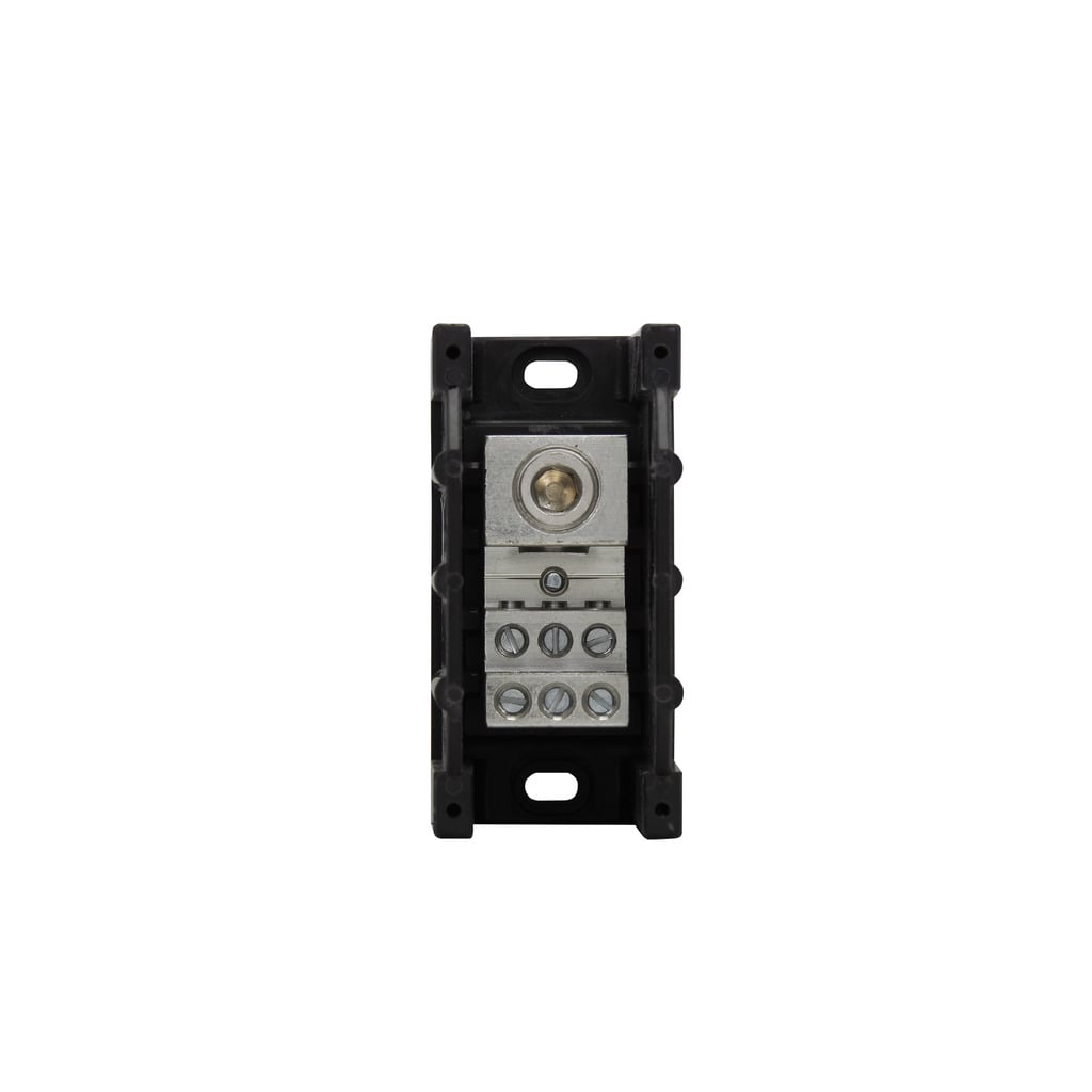 PDB323-1 Barrier High SCCR Power Distribution Block, 600 V AC/DC, 310 A, 1 Pole, 4 AWG to 350 kcmil Cu Line, (6) 12 to 4 AWG Cu Load, 8 to 4 AWG Wire, Aluminum/Phenolic