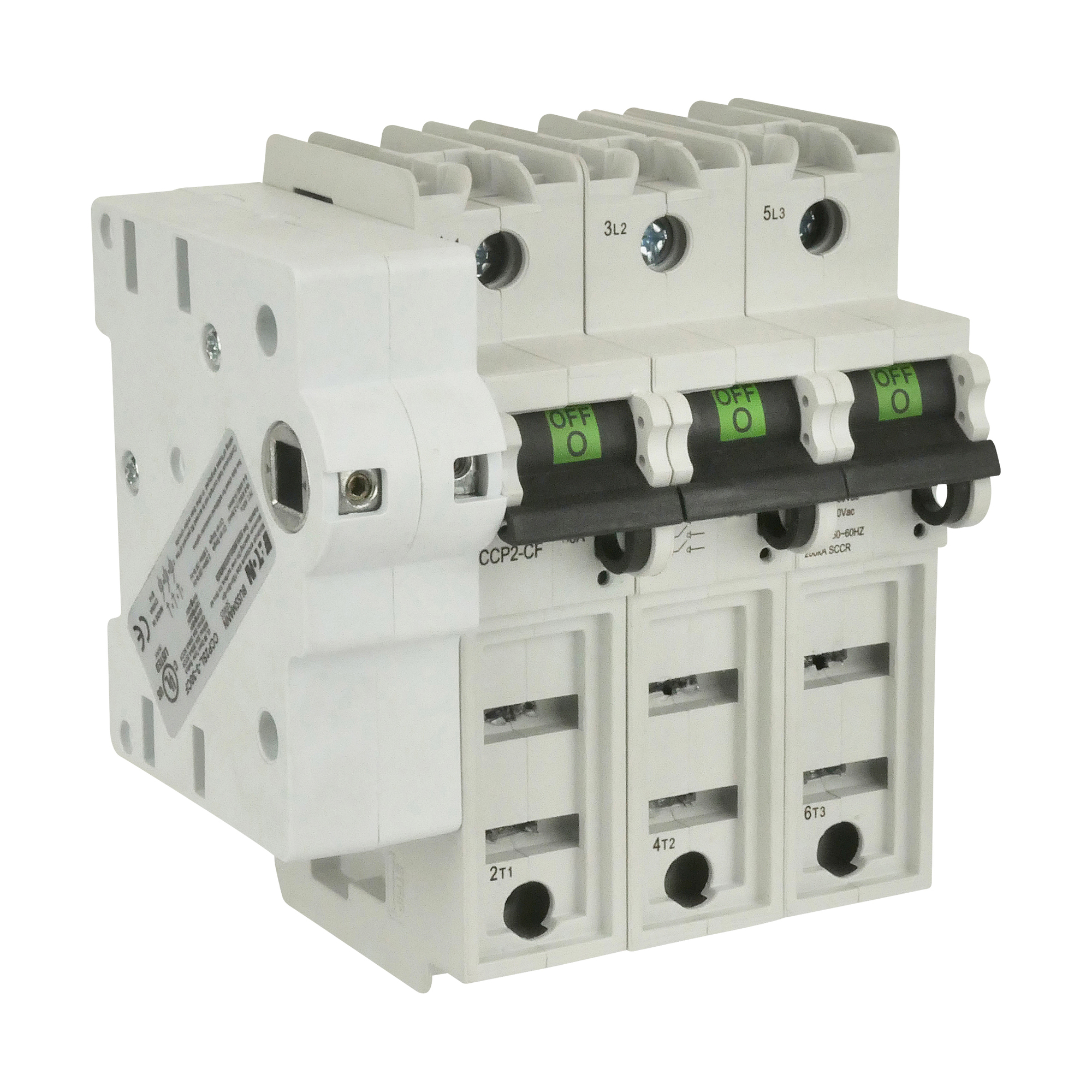 CCP2SL-3-100CF Compact Fused Circuit Protector Disconnect Switch, 600 V AC/125 V DC, 100 A, 3 Poles, Class CF Fuse