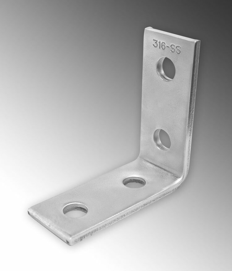 Stainless Steel 316 Strut 4-Hole 90 Angle Bracket