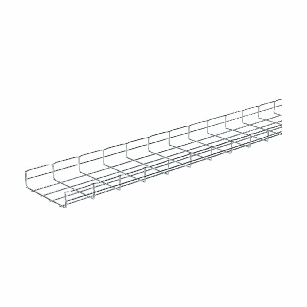 Flextray 2" deep straight section, Electroplated zinc galvanized, Steel, 4.3" actual area inside tray, 2"deep flex tray