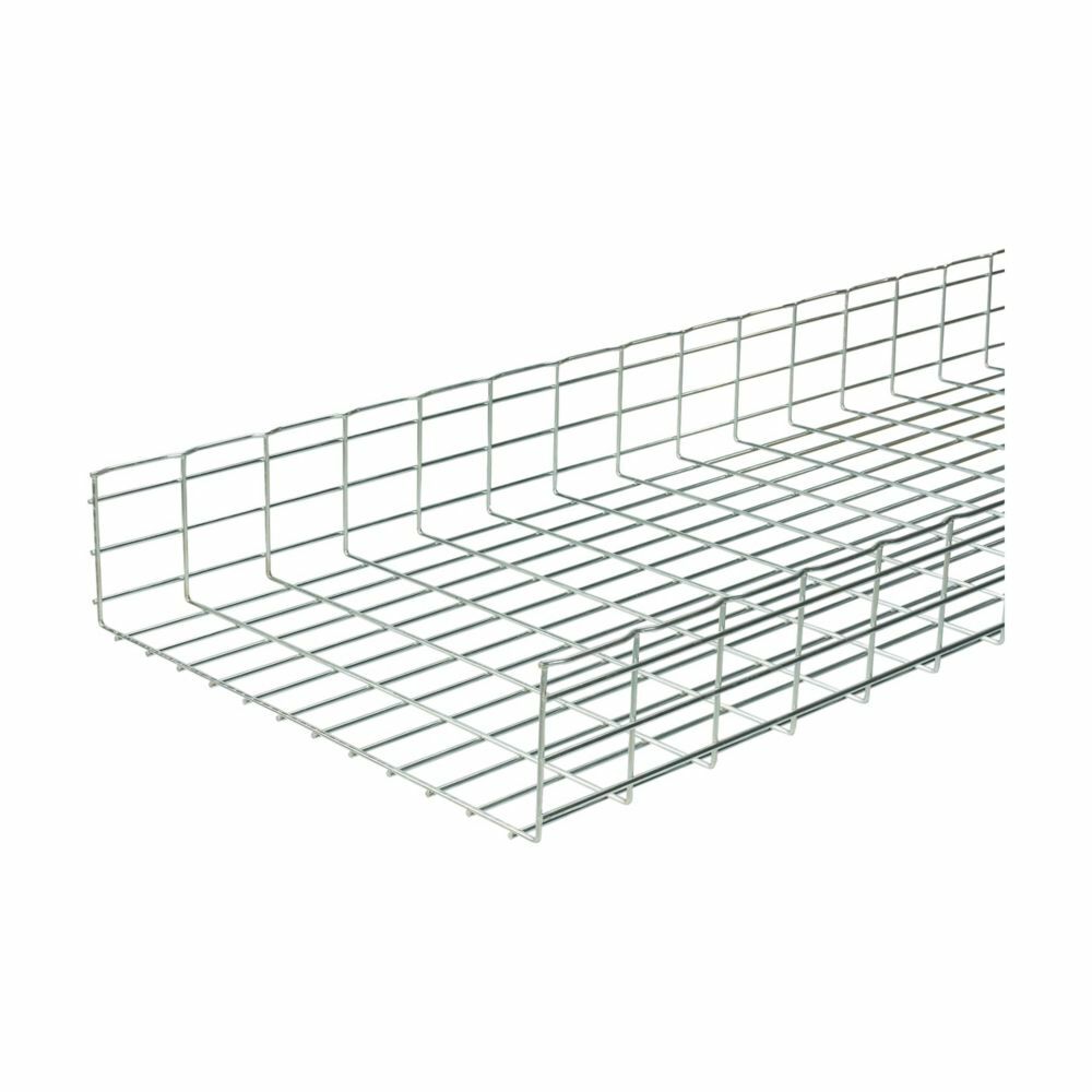 Flextray 6" deep straight section, Electroplated zinc galvanized, Steel, 143.3" actual area inside tray, 6"deep flex tray