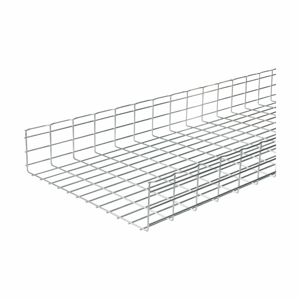 Flextray 6" deep straight section, Electroplated zinc galvanized, Steel, 47.5" actual area inside tray, 6"deep flex tray