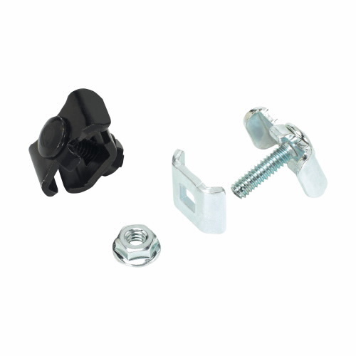 Flextray splice and splice kit, Washer stud and finned nut included, Black powder coat, Steel, Washer split kit